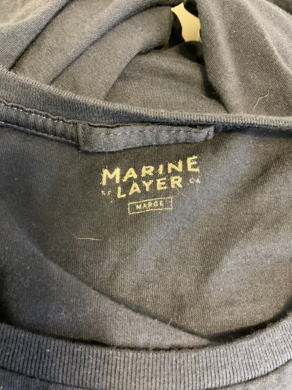 Marine Layer Marge M/L Shirt Men's Navy Blue Short Sleeve - Picture 9 of 9